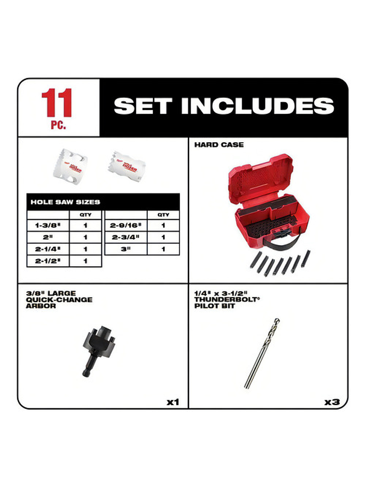 Milwaukee Hole Dozer Sierras Copa Para Metal Y Madera 11 Piezas 2