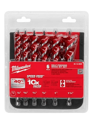 Juego De Brocas Madera Speed Feed 6pzs Milwaukee 48-13-0600