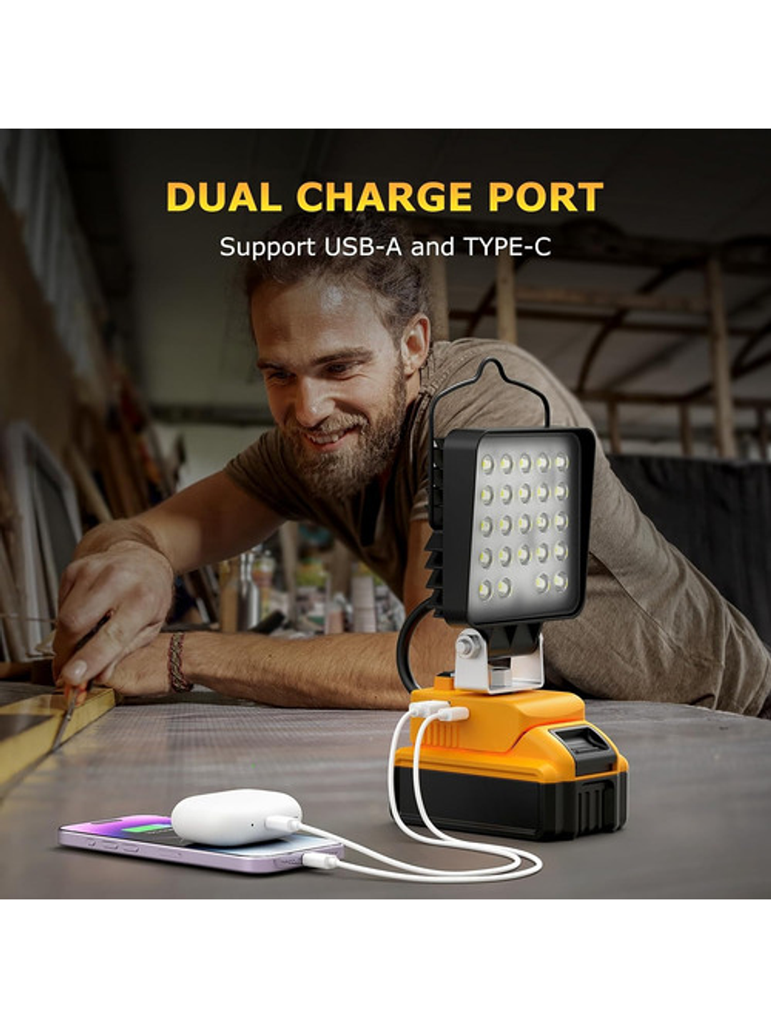 Luz De Trabajo Led Inalámbrica Lanka 20v No Incluye Batería 2