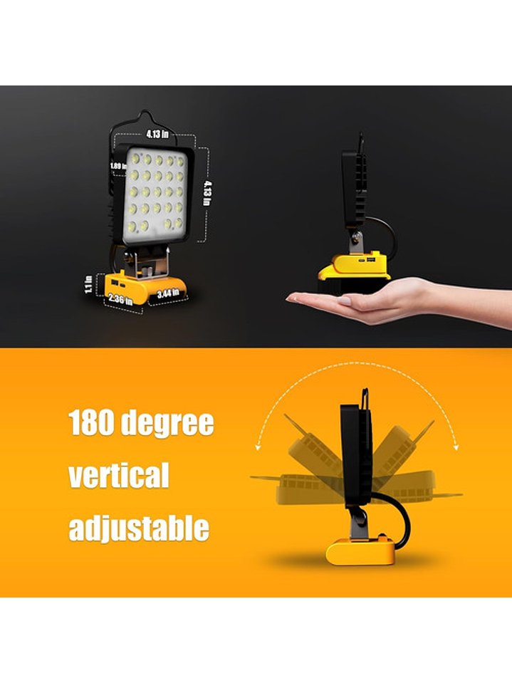 Luz De Trabajo Led Inalámbrica Lanka 20v No Incluye Batería 4
