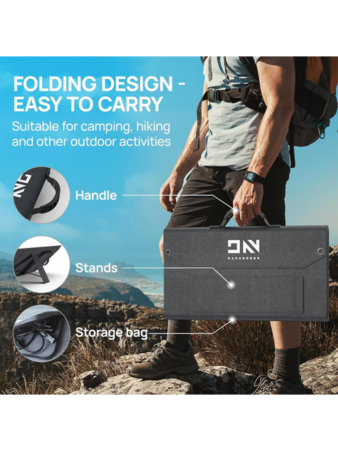 Panel Solar Portátil Daran Sp100 100w  18v Carga Usb Liviano 2