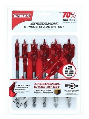 SET BROCAS PALETA SPEEDEMON 8 PIEZAS DIABLO