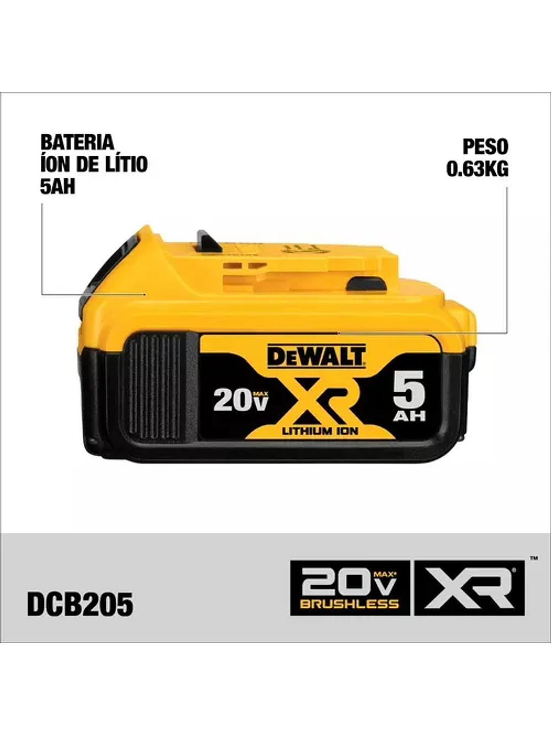 Bateria DEWALT 5ah XR 20V 1