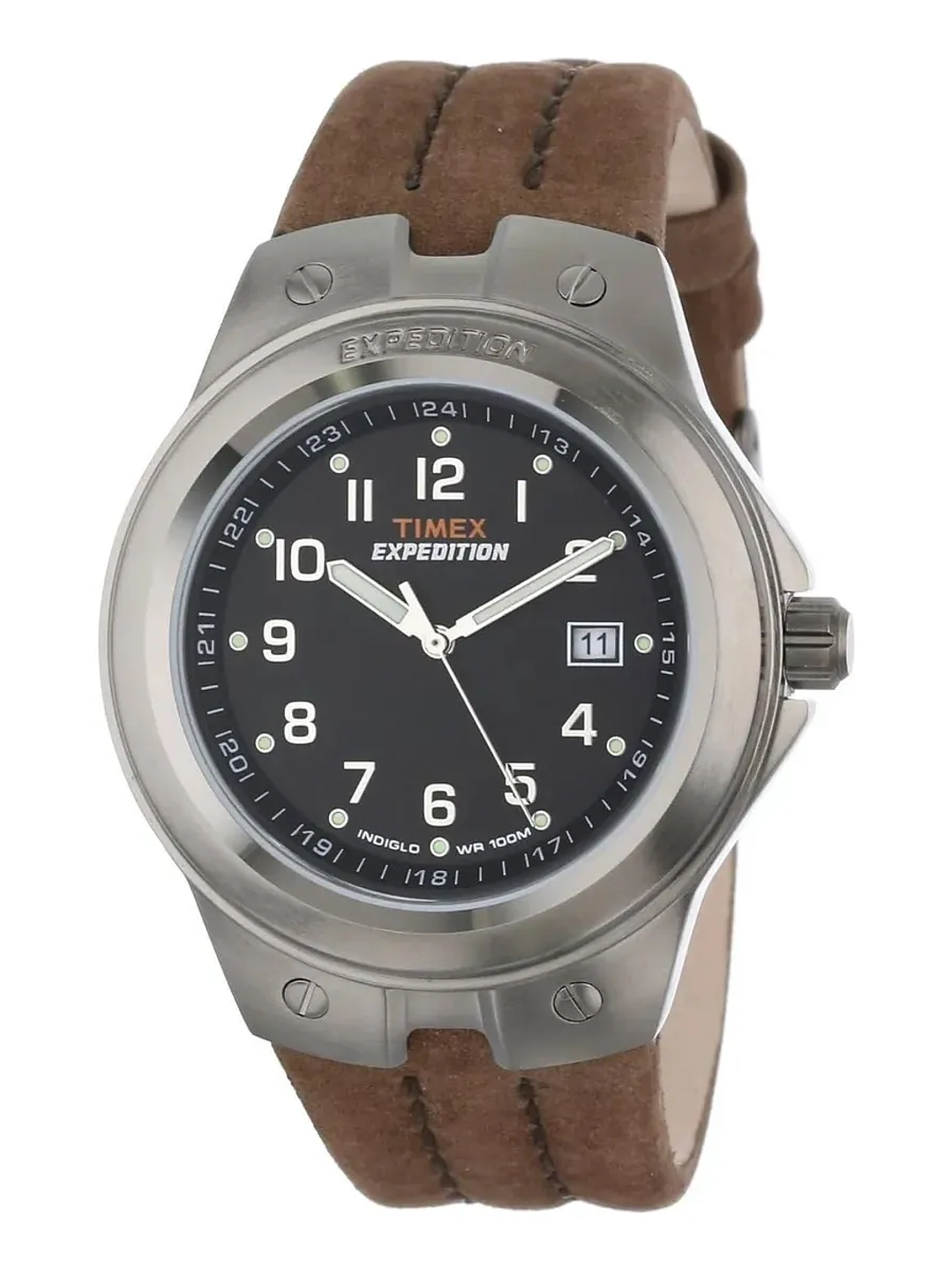  Reloj Hombre Timex T49631 Cuero 100mts Resistente Al Agua  1