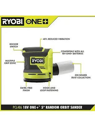 Lijadora Orbital Ryobi One+ 18v Modelo Pcl406