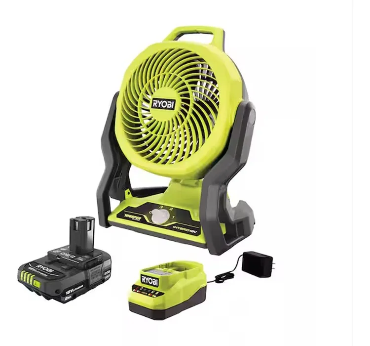 Ventilador Ryobi 18V Híbrido + Batería + Cargador Kit Completo PCL811KN Chile