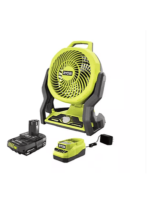PACK VENTILADOR HÍBRIDO RYOBI 18V +BATERÍA+CARGADOR