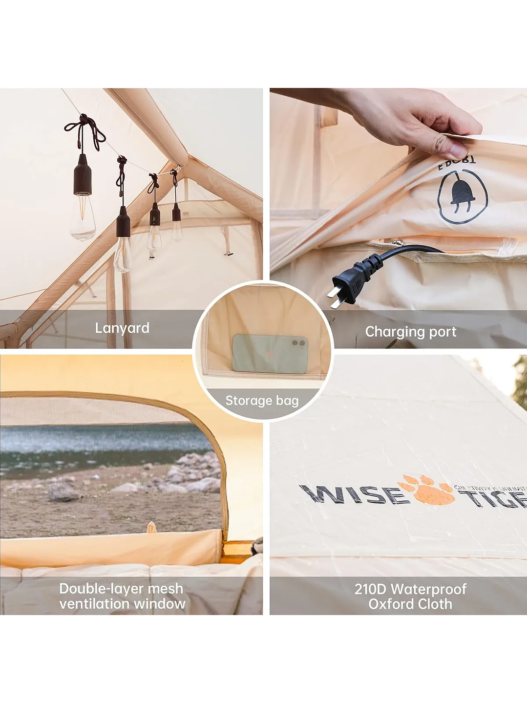 Carpa Inflable Wise Tiger 4 personas color oro arena 6