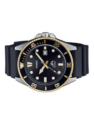 Reloj Casio Mdv-106g Bisel Negro/dorado,200mts 