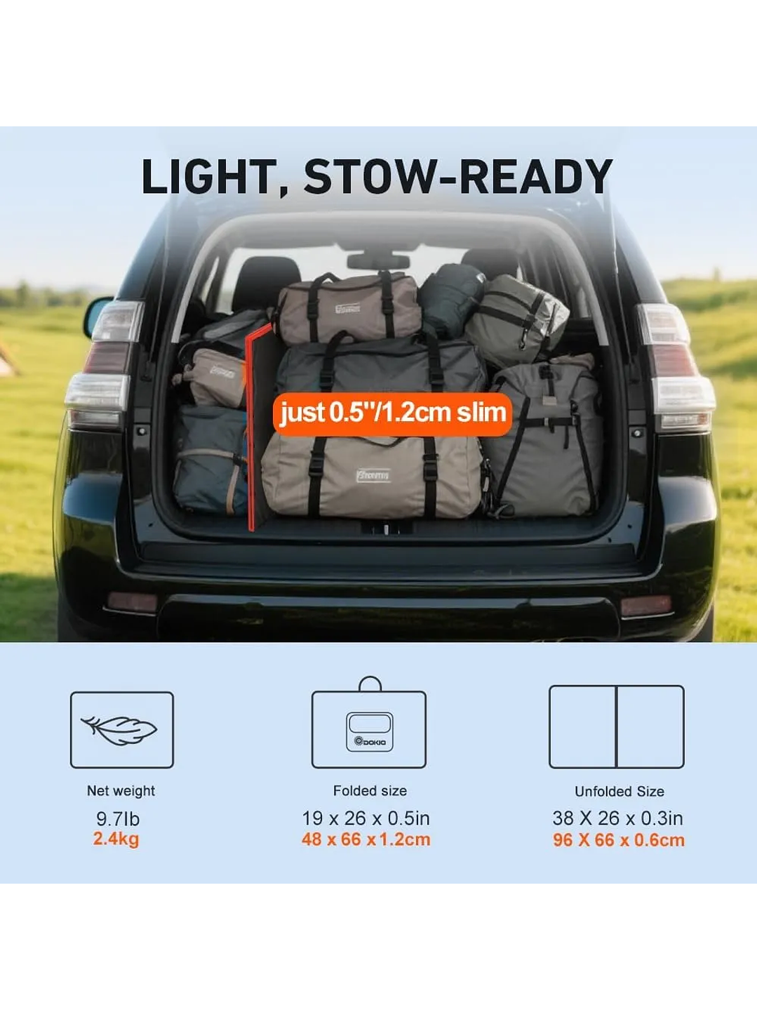 Dokio Panel Solar Plegable 110w 12v C/controlador De Carga 5