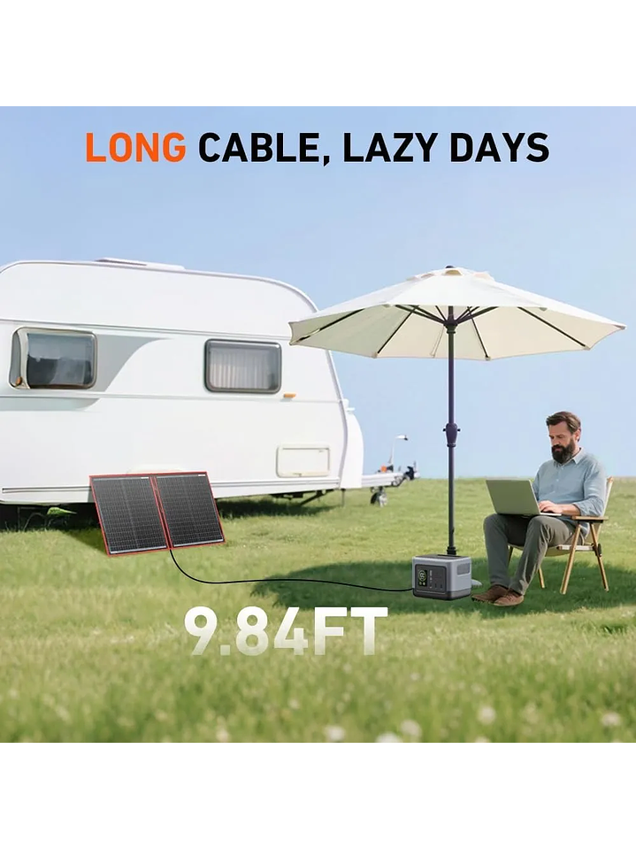 Dokio Panel Solar Plegable 110w 12v C/controlador De Carga 6