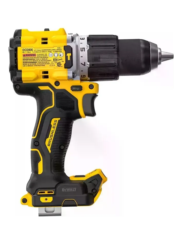 Taladro Percutor Dewalt Dcd806 20v Xr  + 2 Bat 2ah + Cargador+ Bolso Chile 3