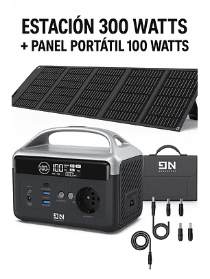 Kit Energía Solar Portátil Daran NEOZ 300W + Panel 100W Chile