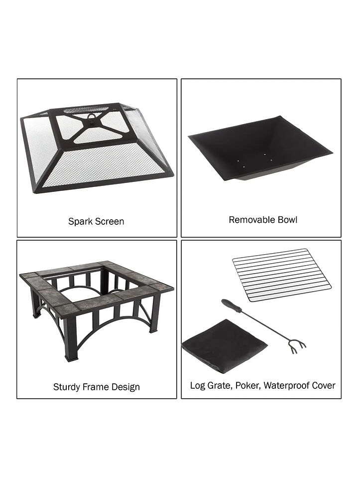 Brasero Patio Terraza Pure Garden 83 cms por lado 4