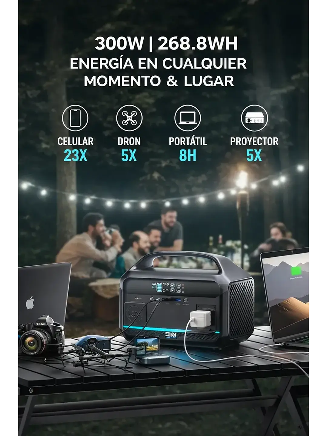 Estación De Energía Portátil DARANENER 300w 299 Wh Batería Lifepo4 Chile 4