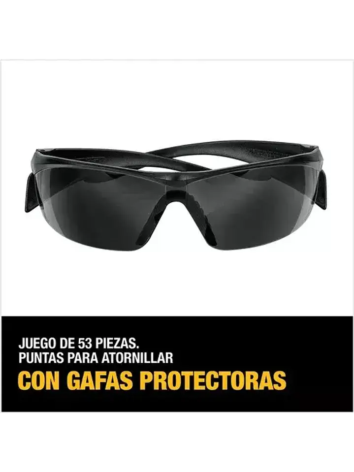 Set Dewalt Dt71550-qz 53pc P-atornillar +lentes Oscuros 2