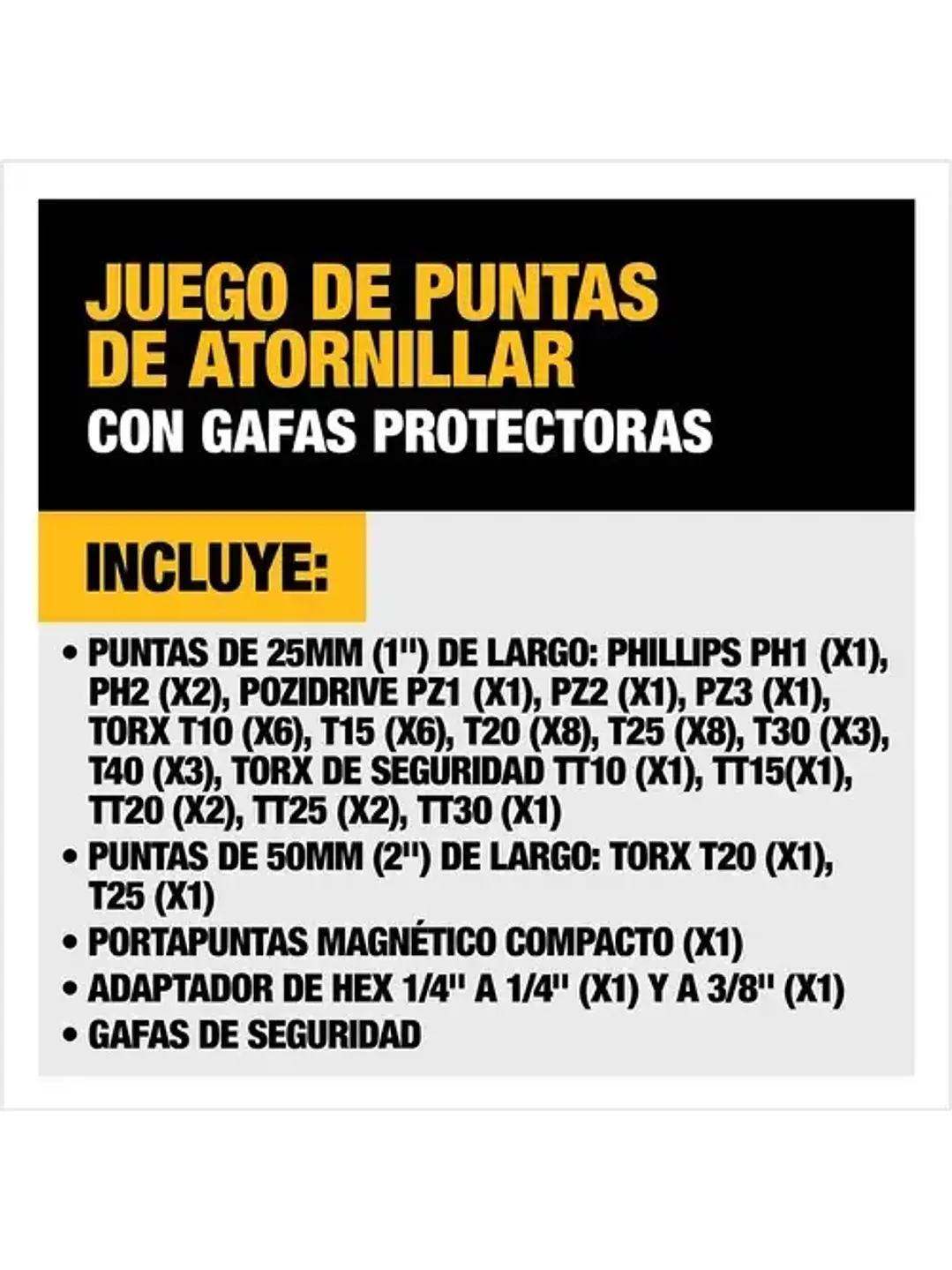 Set Dewalt Dt71550-qz 53pc P-atornillar +lentes Oscuros 4