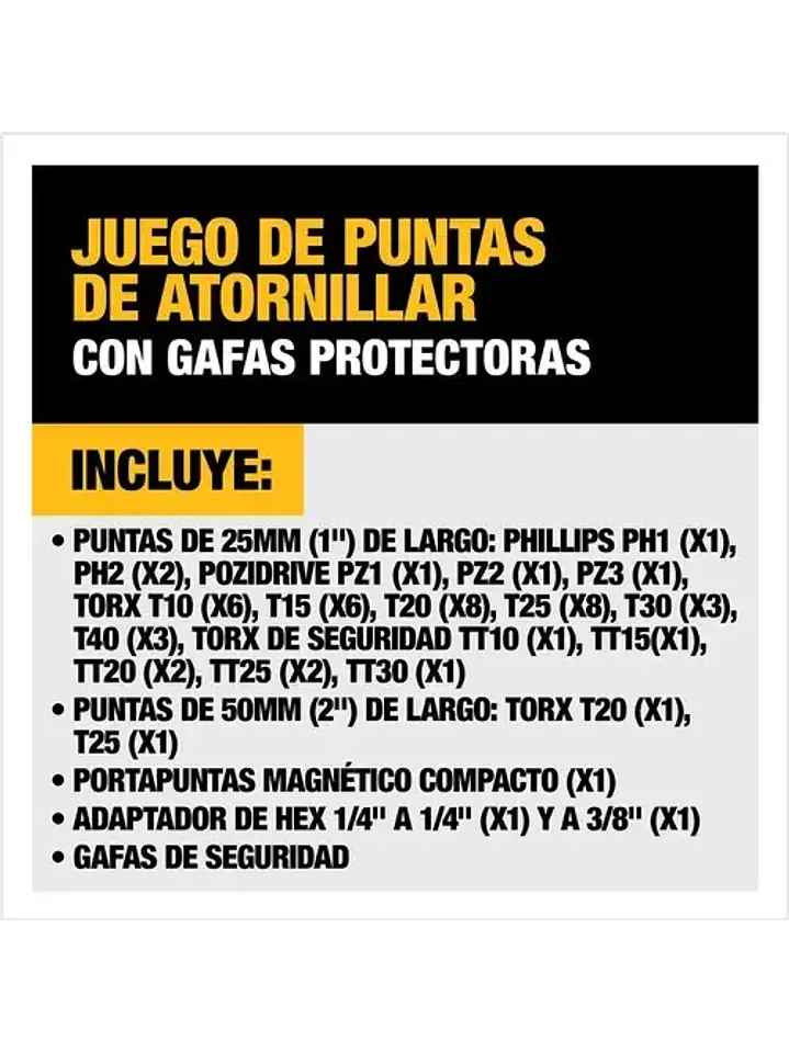 Set Dewalt Dt71550-qz 53pc P-atornillar +lentes Oscuros 4