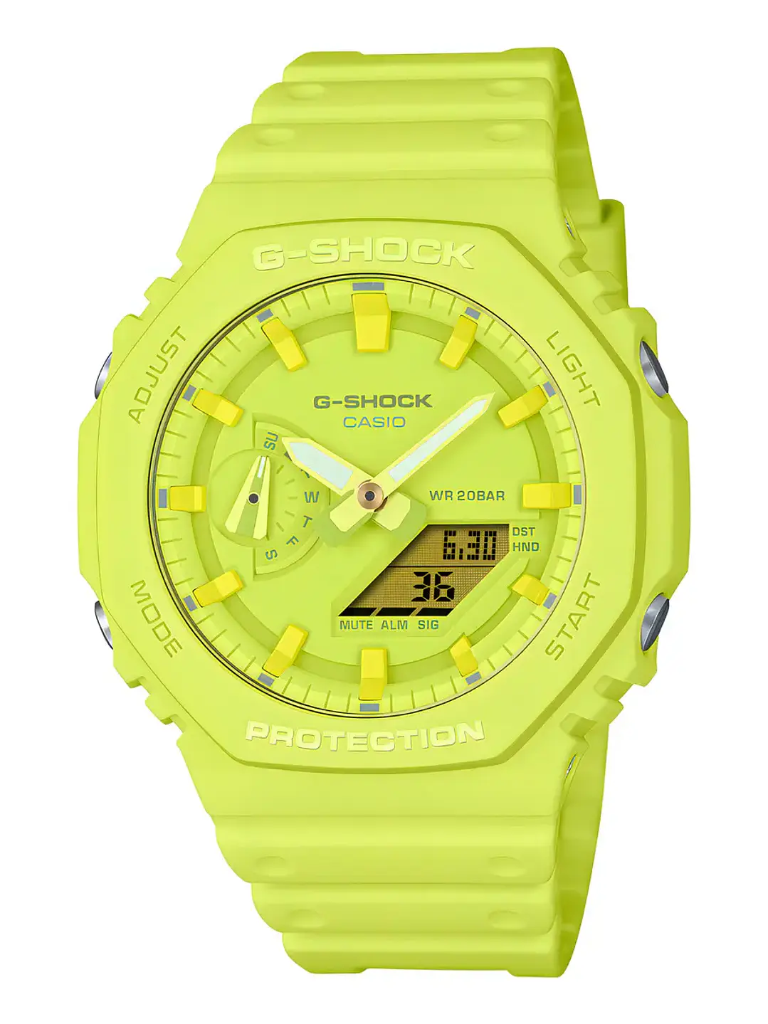 Reloj G-shock Hombre Ga-2100-9a9 Carbono/resina Amarillo Chile 1