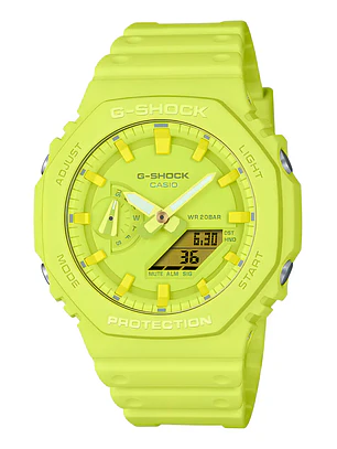 Reloj G-shock Hombre Ga-2100-9a9 Carbono/resina Amarillo Chile