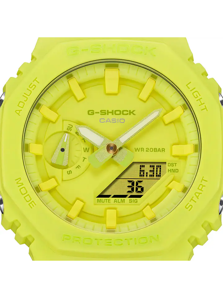 Reloj G-shock Hombre Ga-2100-9a9 Carbono/resina Amarillo Chile 2
