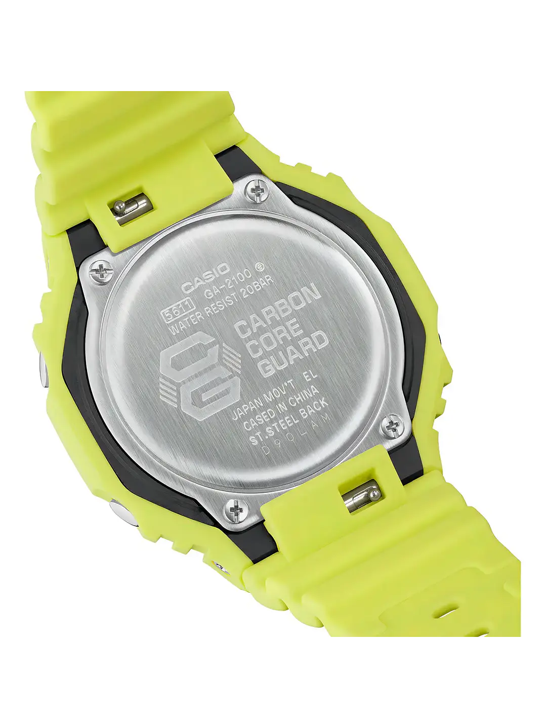 Reloj G-shock Hombre Ga-2100-9a9 Carbono/resina Amarillo Chile 4