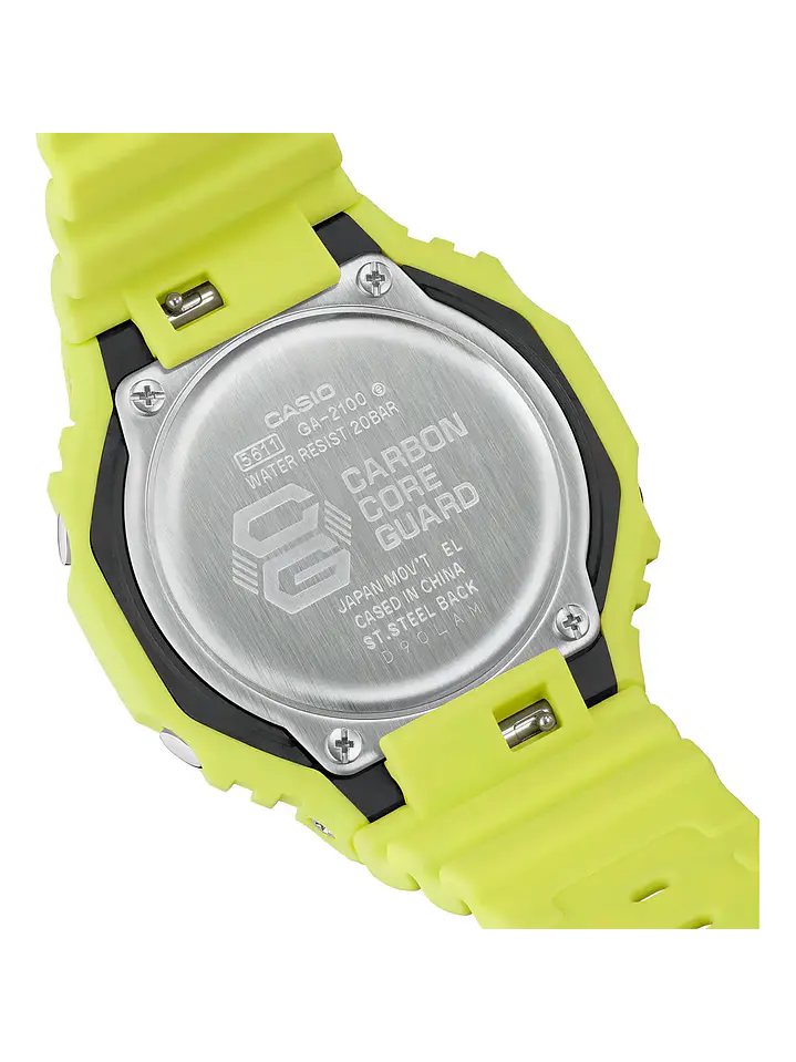 Reloj G-shock Hombre Ga-2100-9a9 Carbono/resina Amarillo Chile 4