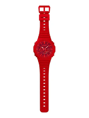 Reloj G-SHOCK Casio GA-2100 correa de resina color rojo - fondo bordó Chile