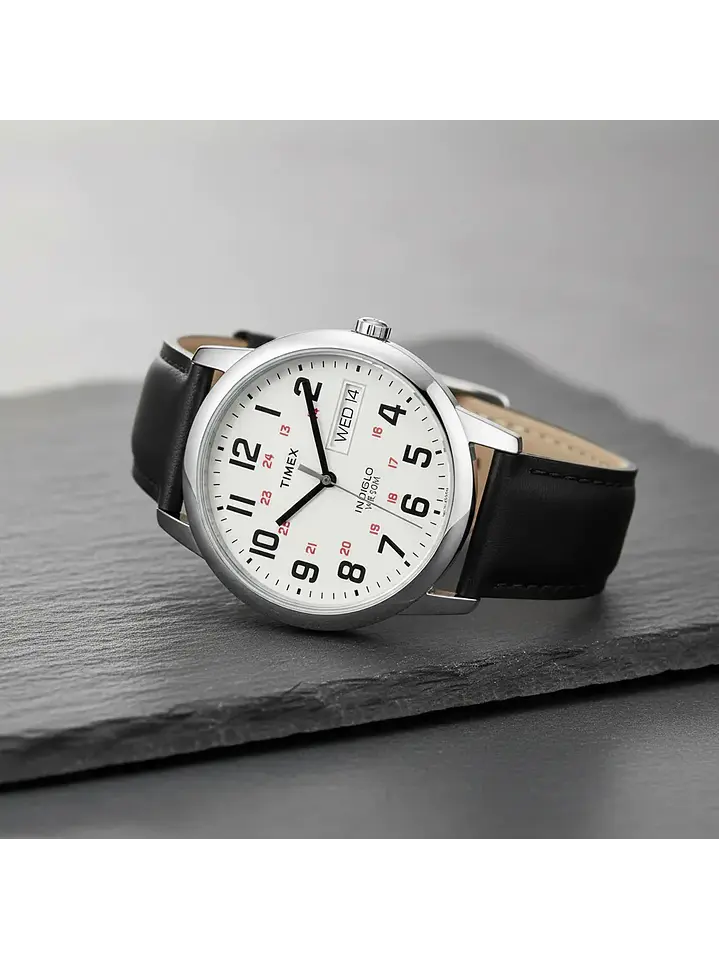 Reloj Timex Hombre Easy Reader Tw2w840009j 35mm Cuero Negro Chile 2