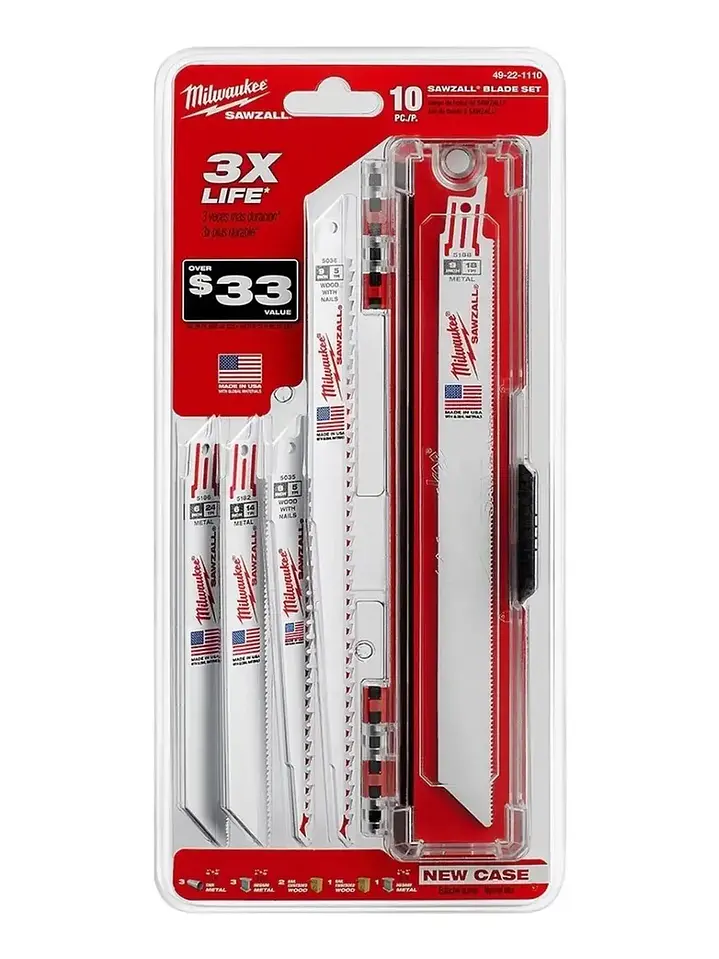 Hoja De Sierra Sable 10unds Surtidas Milwaukee 49-22-1110 Sawzall Con Caja Chile 1