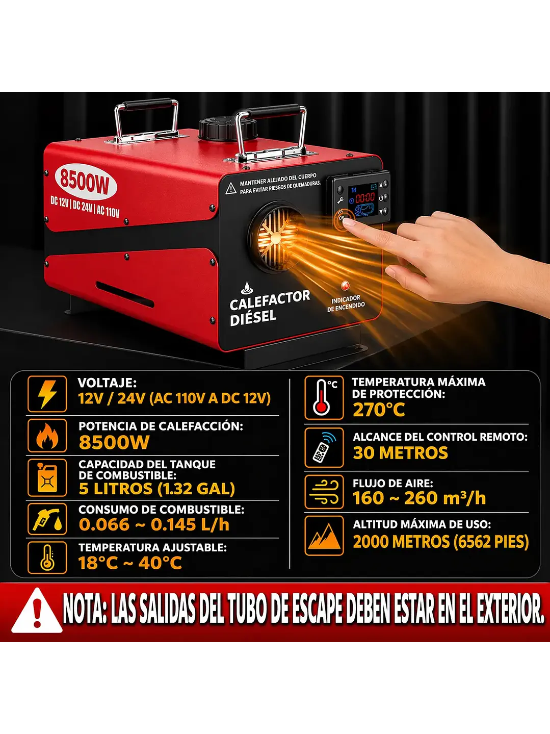 Calentador De Aire Calefactor Diesel Compacto 8.500 Watt 5