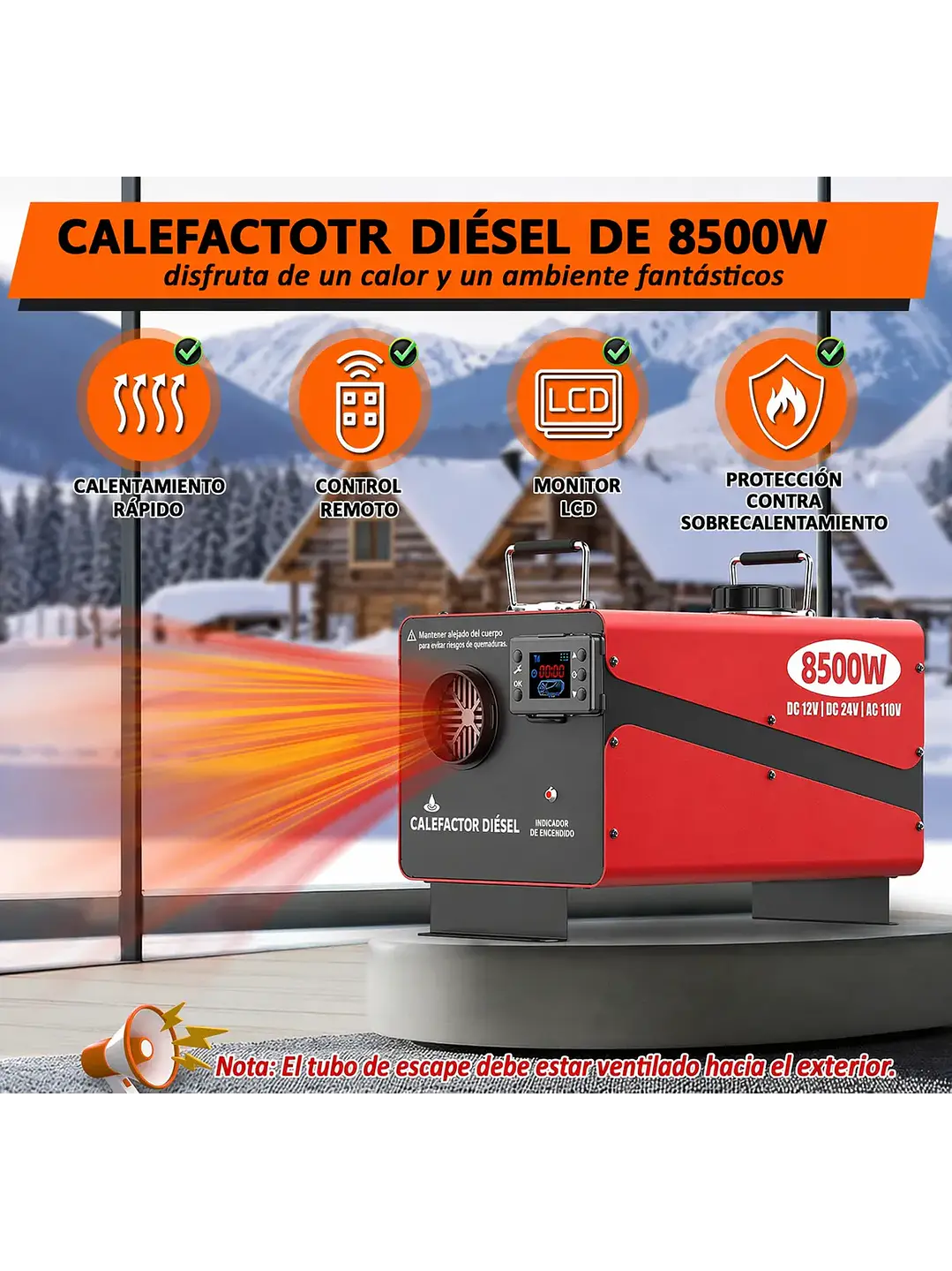 Calentador De Aire Calefactor Diesel Compacto 8.500 Watt 7