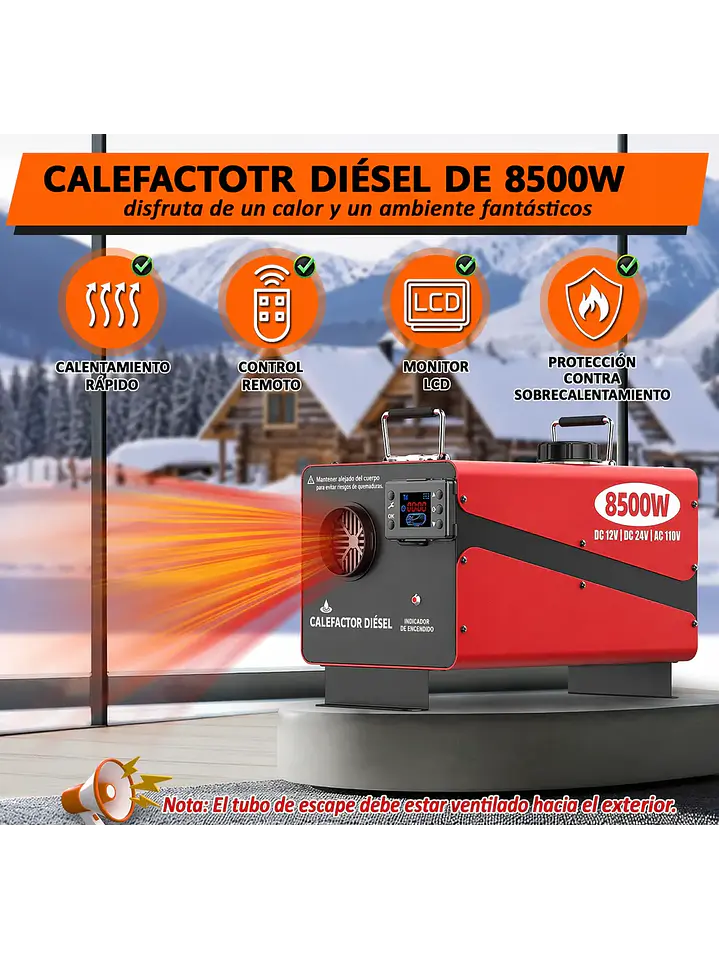 Calentador De Aire Calefactor Diesel Compacto 8.500 Watt 7