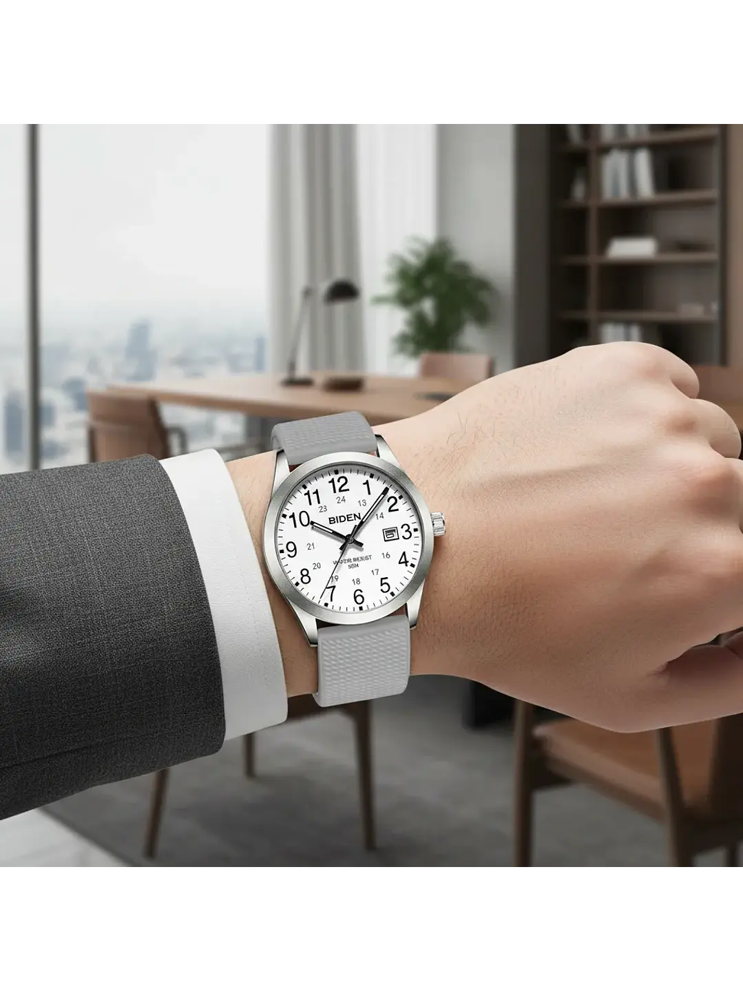 Reloj Hombre Biden Cuarzo Correa Silicona 40mm Variedad Colores Chile 6