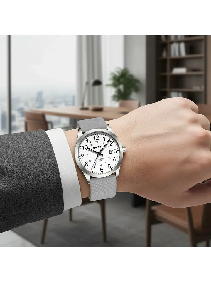 Reloj Hombre Biden Cuarzo Correa Silicona 40mm Variedad Colores Chile 6