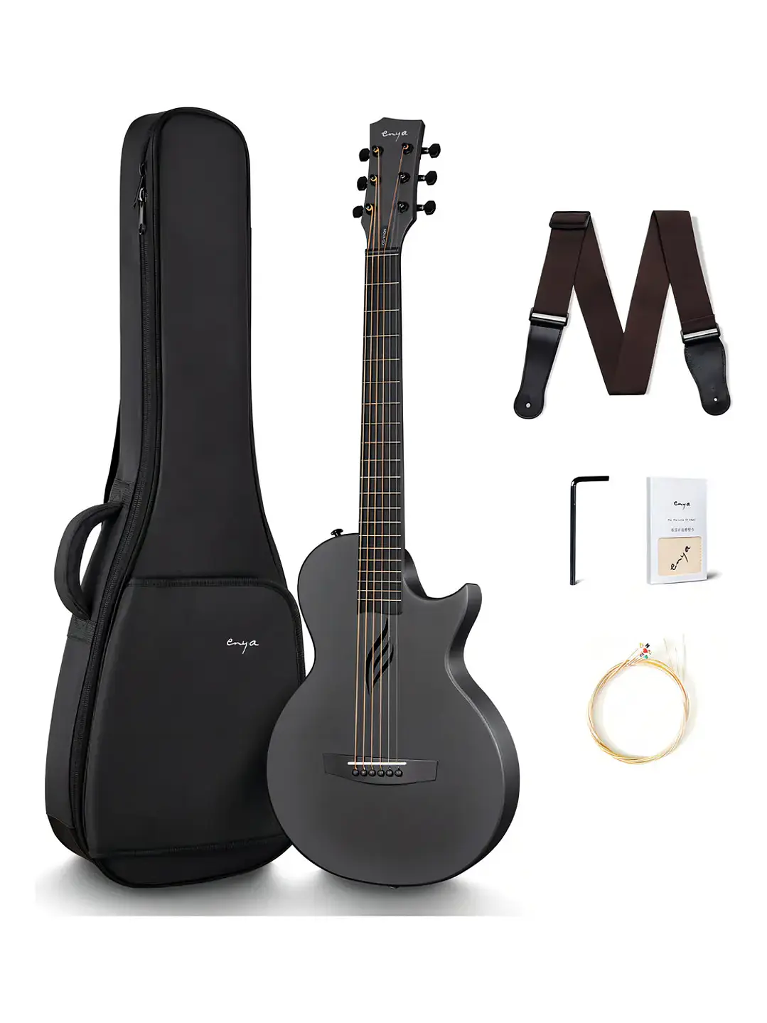 Guitarra Acústica Enya Music Nova Go Bk Fibra De Carbono 35