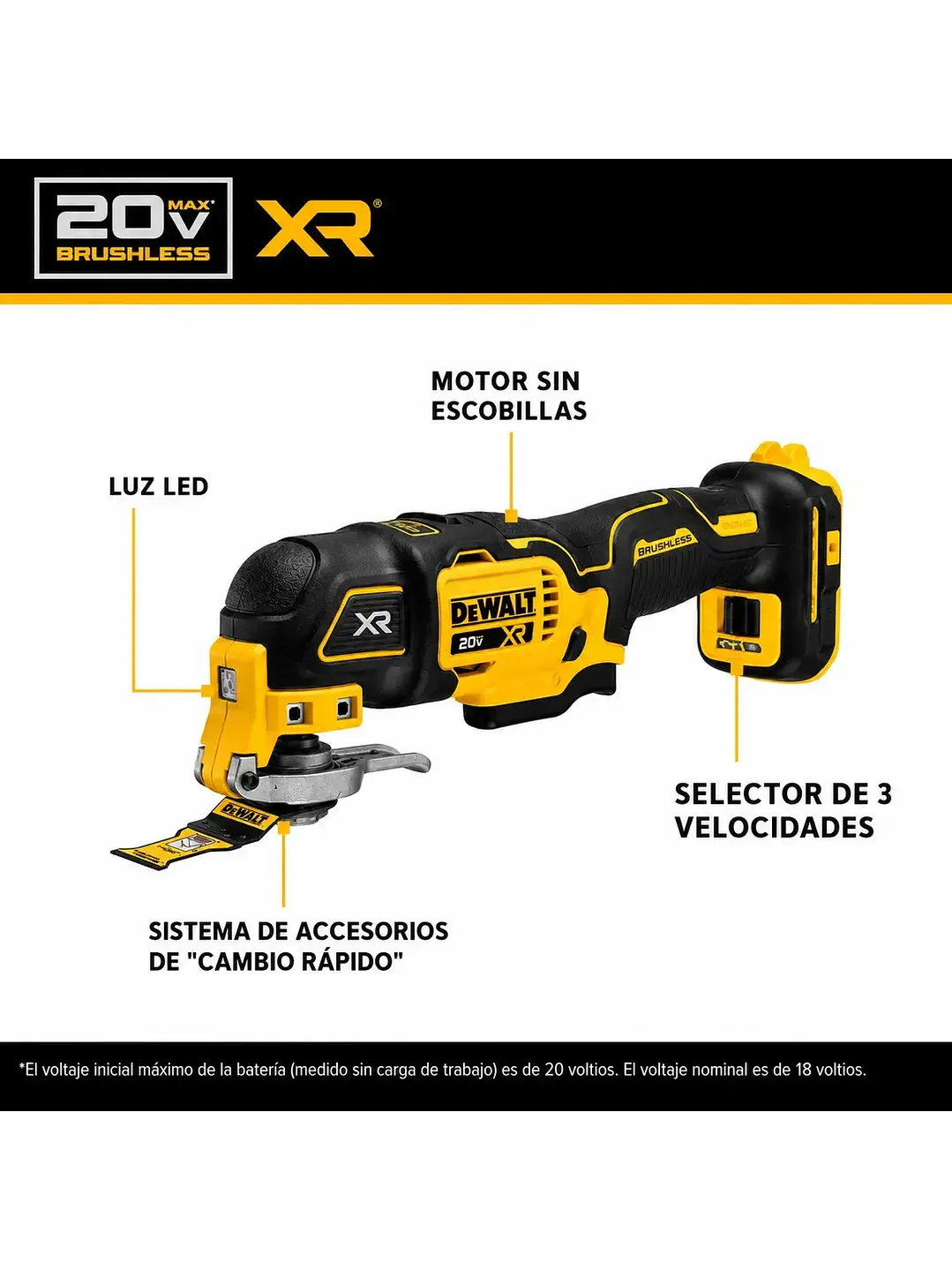 Kit Multiherramienta Oscilante Dewalt Xr Dcs356+bat+cargador+accesorios Chile 3