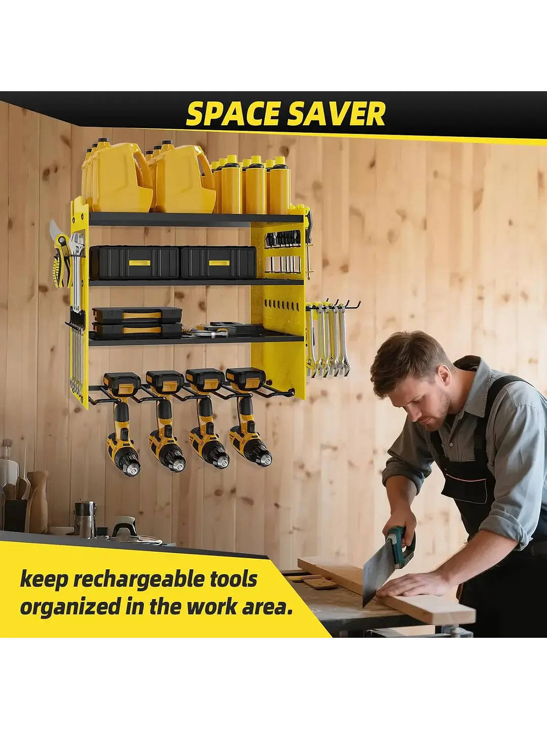 Organizador De Herramientas De Pared 4 Niveles Adaptables Chile 2