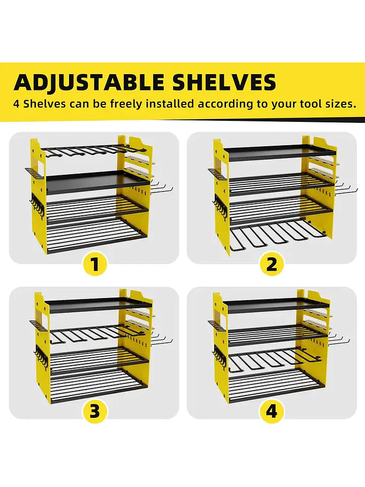 Organizador De Herramientas De Pared 4 Niveles Adaptables Chile 4