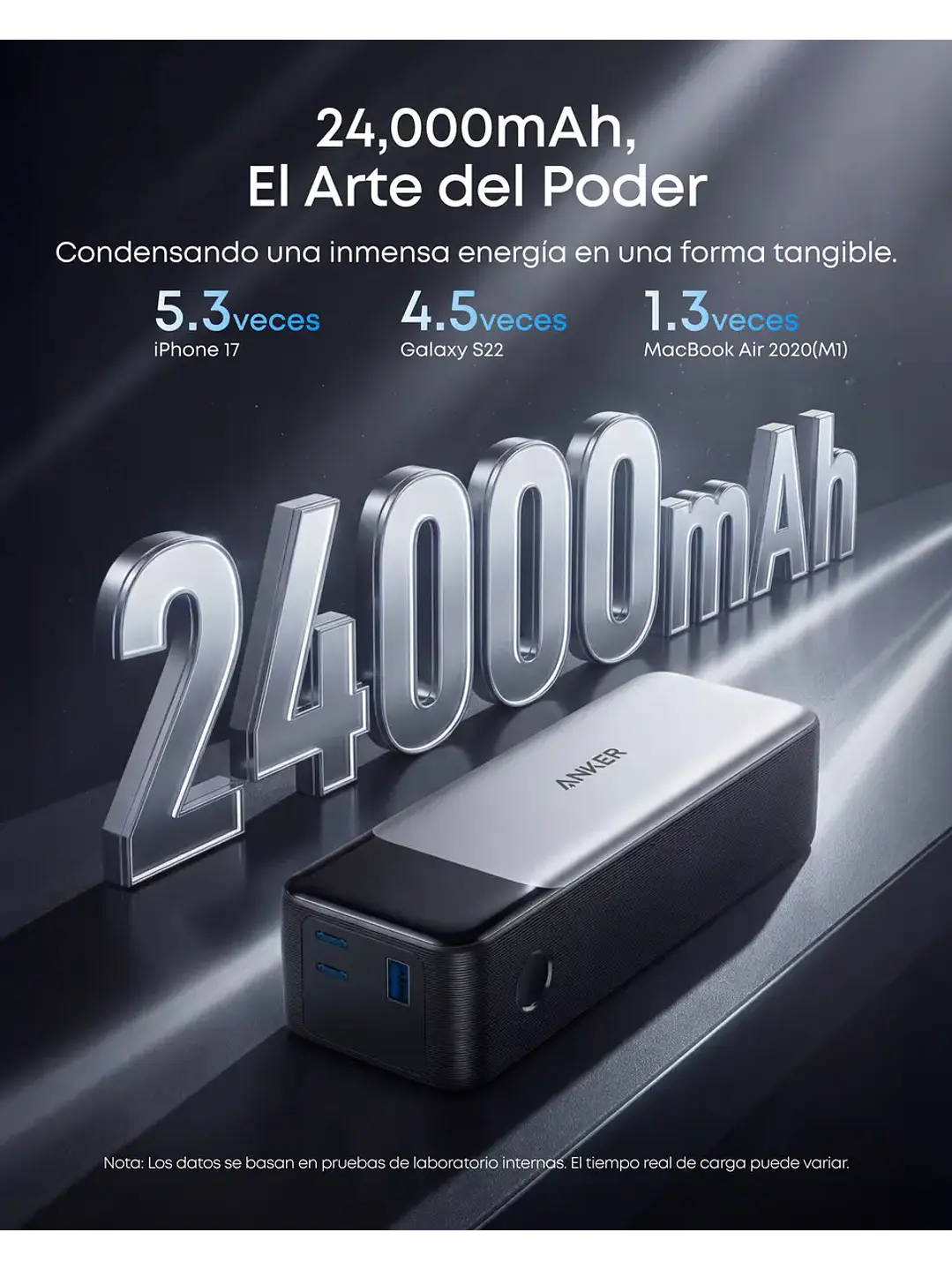 Cargador Portátil Power Bank Anker 737, 24000mah Batería Externa Chile 3