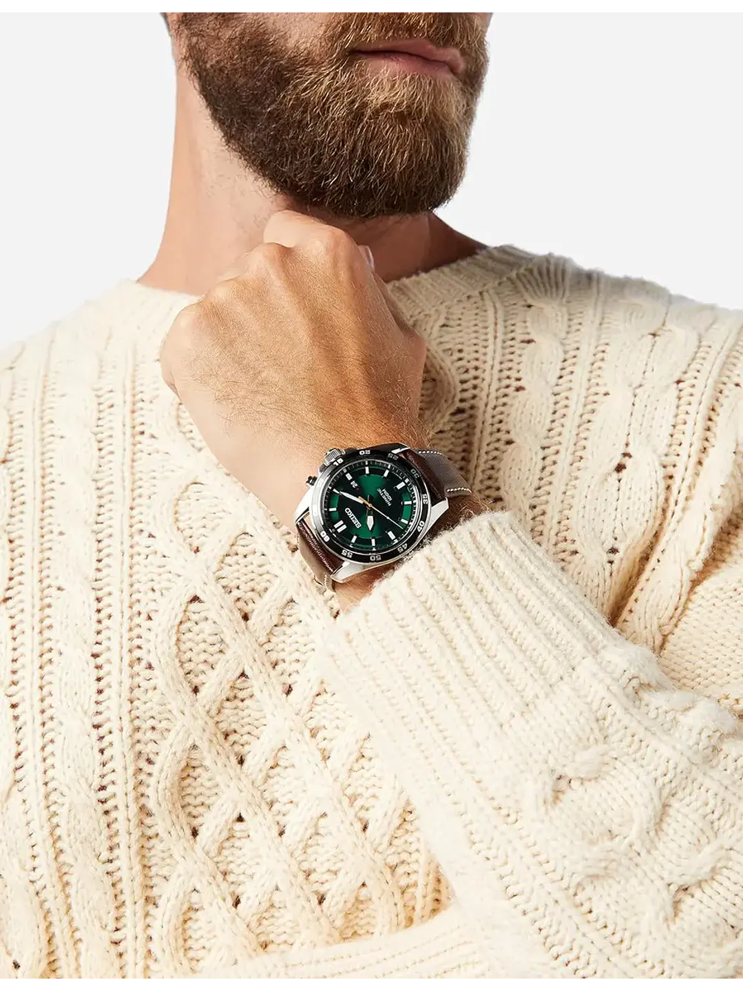 Reloj Hombre Seiko Kinetic Ska791p1 Correa Cuero Chile 2