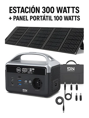 KIT Energía Estación/Generador/Batería 300W + Panel Solar 100W Chile