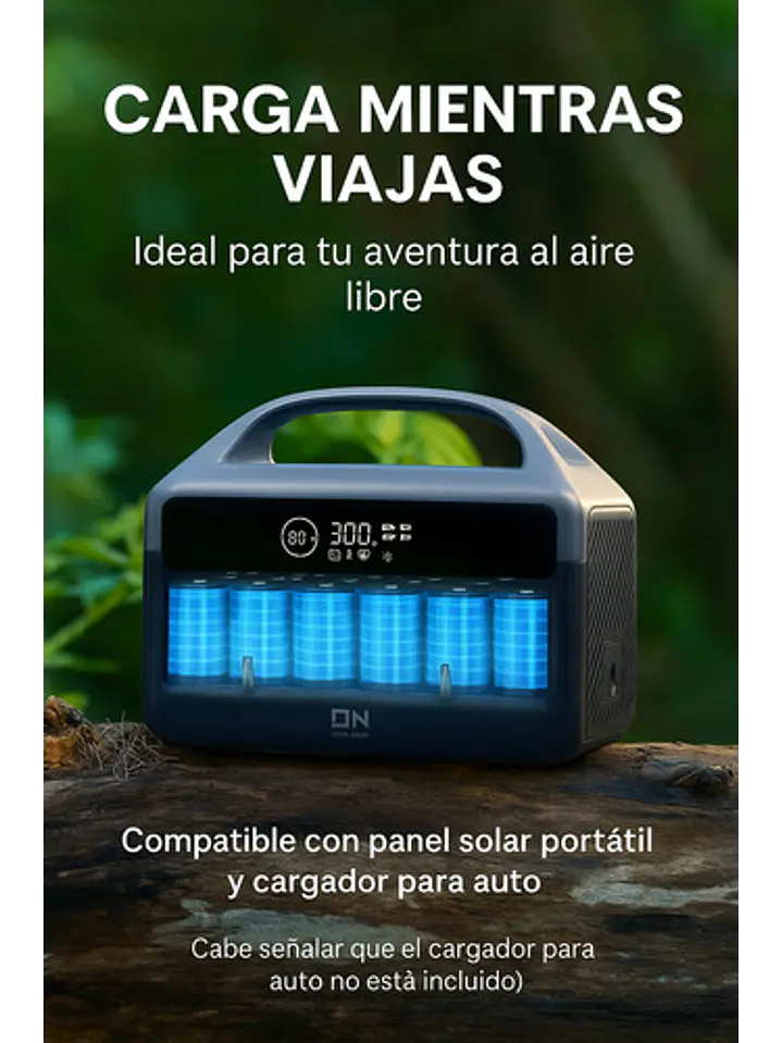 KIT Energía Estación/Generador/Batería 300W + Panel Solar 100W Chile 5
