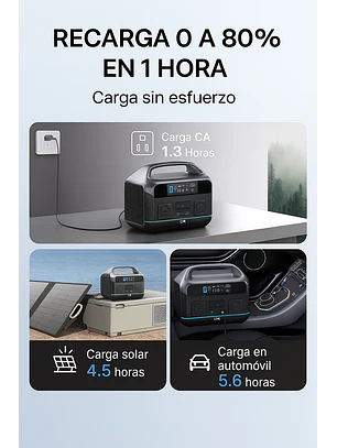 KIT Energía Estación/Generador/Batería 600W + Panel Solar 100W Chile