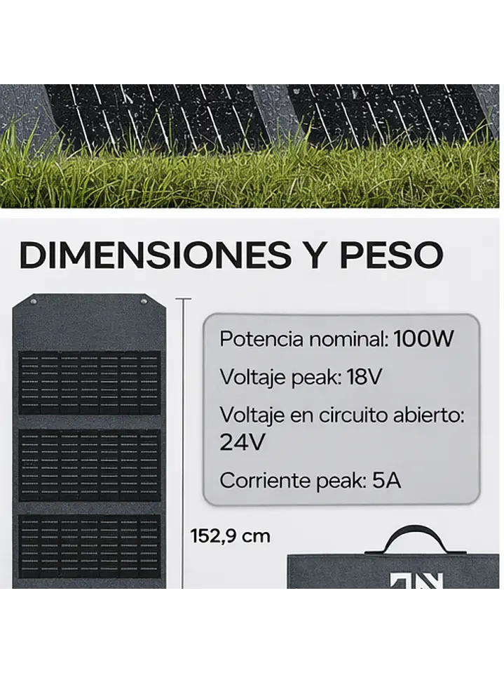KIT Energía Estación/Generador/Batería 600W + Panel Solar 100W Chile 10