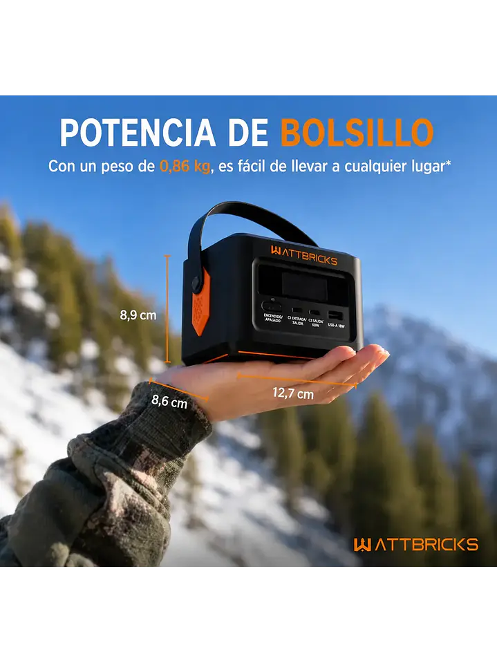 Generador Solar /Batería Wattbricks 100w Usb-c Kit con Panel Solar 30w Chile 2