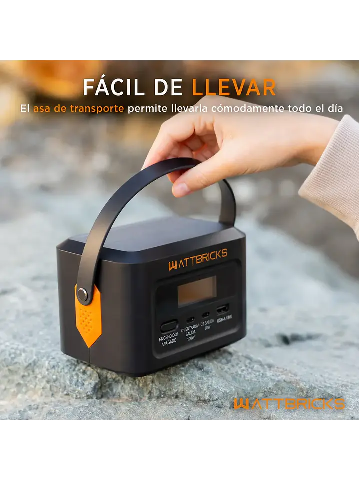 Generador Solar /Batería Wattbricks 100w Usb-c Kit con Panel Solar 30w Chile 7