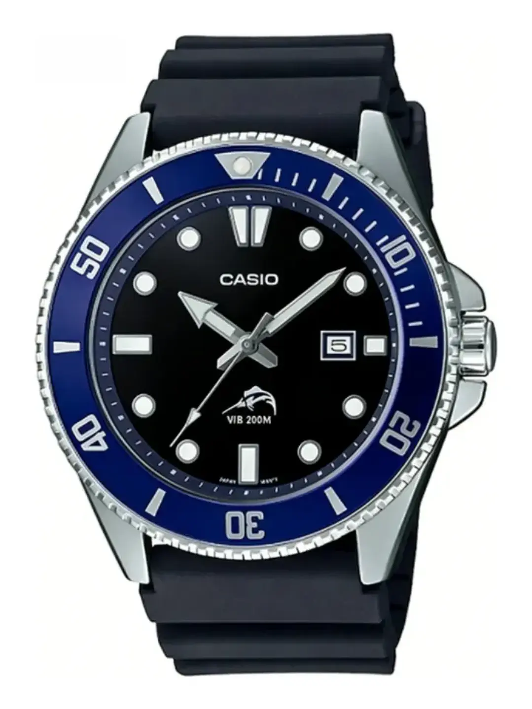 Reloj De Hombre Casio Mdv-106b-2av Con Correa De Resina Negro Azul 200mt CHILE 1