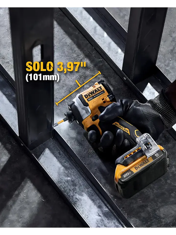 Destornillador/Atornillador Impacto Dewalt Atomic DCF850P1+Bat 5Ah+Carg+Bolso 5