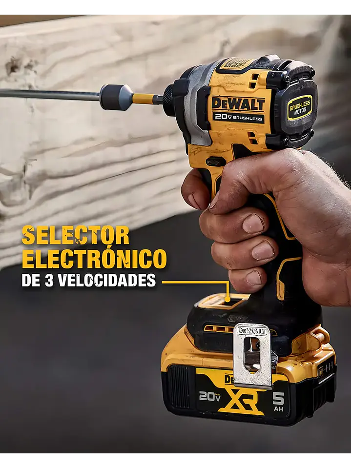 Destornillador/Atornillador Impacto Dewalt Atomic DCF850P1+Bat 5Ah+Carg+Bolso 7